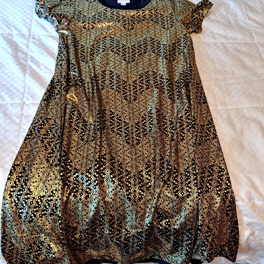 Lularoe xs elegant carley NWT gold and black